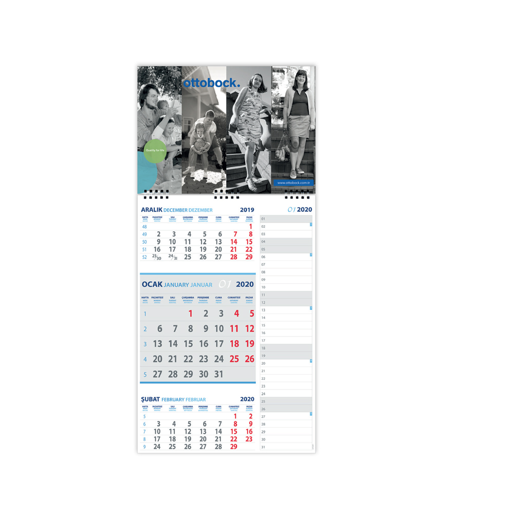 Gemici Takvim - Memo Gemici Tek Parça Spiralli