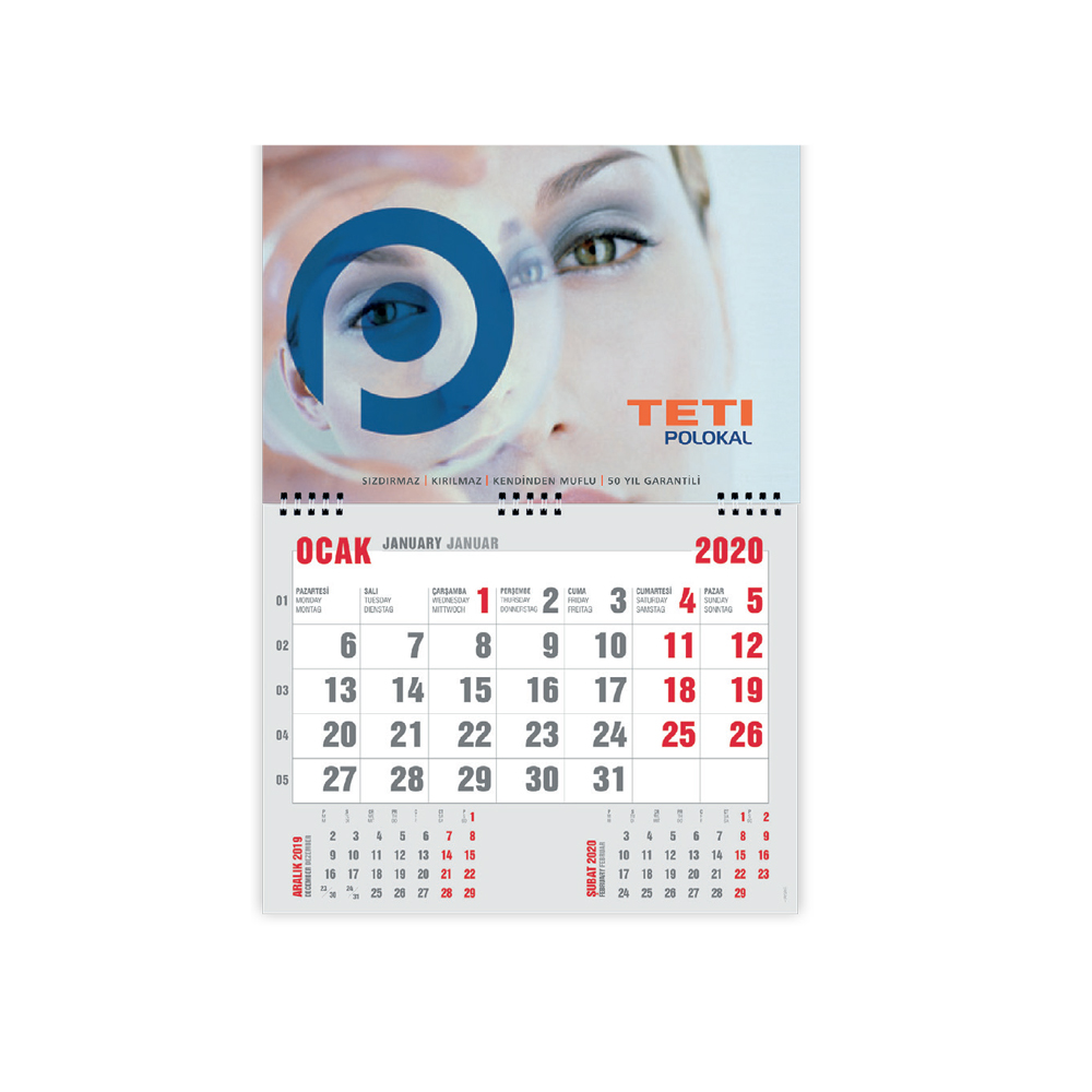 Gemici Takvim - Ekonomik Gemici Tek Parça Spiralli