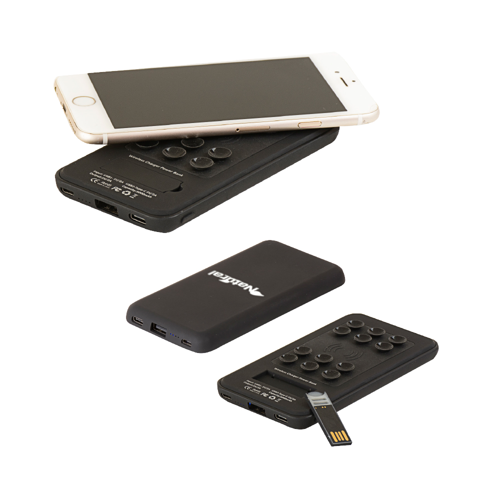 Powerbank 5000 mAh - Wireless şarj - Vantuzlu 