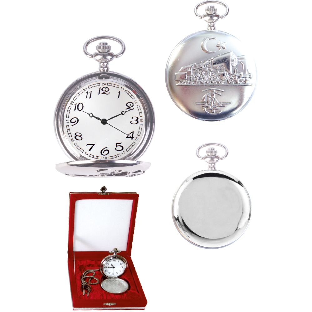 Köstekli Cep Saati - Gümüş