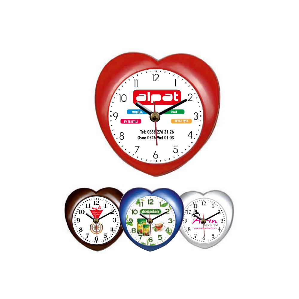 Magnetli Buzdolabı Saati - Kalp